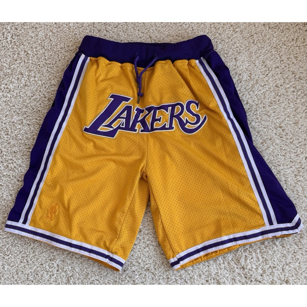 Just Don Lakers Basketball Shorts Men XL Yellow 1996-97 Mesh Streetwear NBA